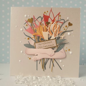 Carte de voeux "J'apporterai les fleurs !"