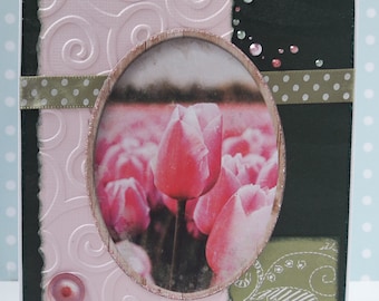 Glückwunschkarte "Rosa Tulpen"