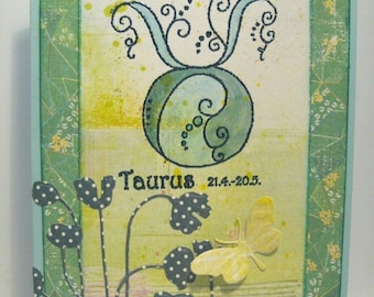 Carte d’anniversaire « Signe du zodiaque taureau »