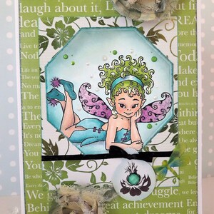 Greeting card &quot;Elf with purple hair&quot;