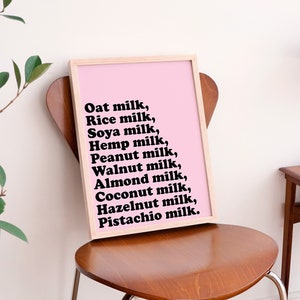 Plant Based Milks Print Vegan Recycled Veganism