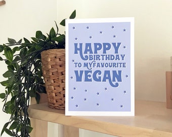 Grooviest Vegan On The Planet Greeting Card Birthday Purple