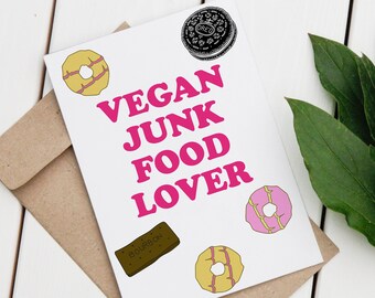 Vegan Junk Food Lover Biscuit Card