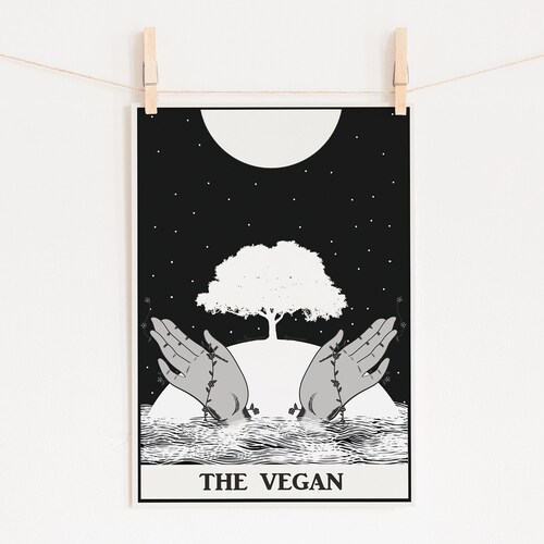 Vegan Kitchen Art Vegan Butcher Diagram Kitchen Print Etsy