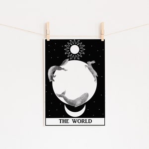 The World, Tarot Vegan Recycled Art Print Poster, A6, A5, A4 image 2