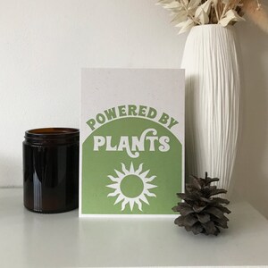 Powered By Plants Retro Minimalist Green Vegan Art Print Poster image 3