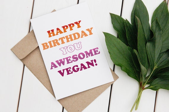 Carte De Vœux Vegan Joyeux Anniversaire Lgbtqmd Etsy Carte De Vœux Vegan Joyeux Anniversaire Lgbtqmd Etsy