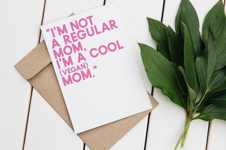 Cool Vegan Mom Card Mothers Day image 0