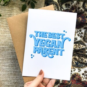 Best Vegan Parent Card Veganism Blue image 1
