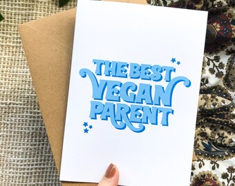 Best Vegan Parent Card Veganism Blue
