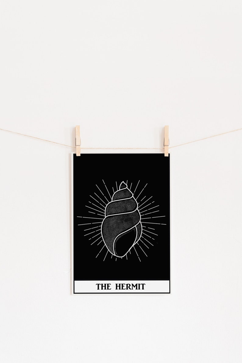 The Hermit, Tarot Vegan Recycled Art Print Poster, A6, A5, A4 image 2