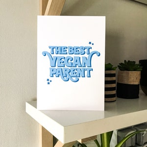 Best Vegan Parent Card Veganism Blue image 2