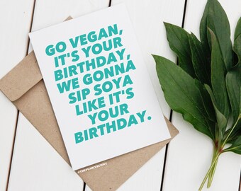 Vegan Birthday Card Funny Song