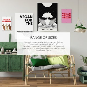 Powered By Plants Retro Minimalist Green Vegan Art Print Poster image 5