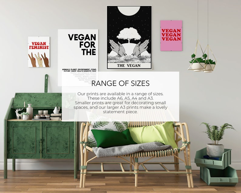 Powered By Plants Retro Minimalist Green Vegan Art Print Poster image 5