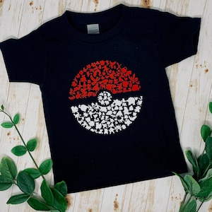 Pokémon Kids T-Shirt – Poke Ball Characters Graphic Tee – Youth 2T-Youth Large – Custom Shirt