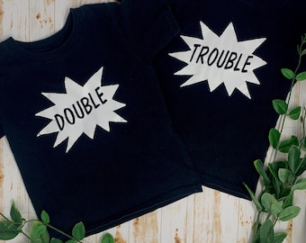Double Trouble Twin/Sibling Matching Shirt (Set of 2)