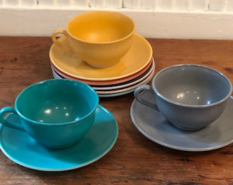 Vintage Hazel Atlas RARE Souvenir Cup Canada Saucer and Plate from Vancouver