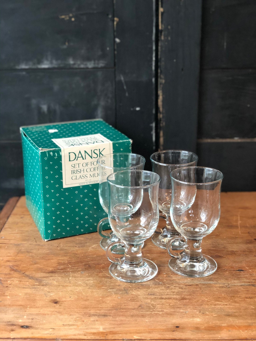 Set of 4 Dansk Irish Coffee Glass Mugs Original Box Clear Etsy