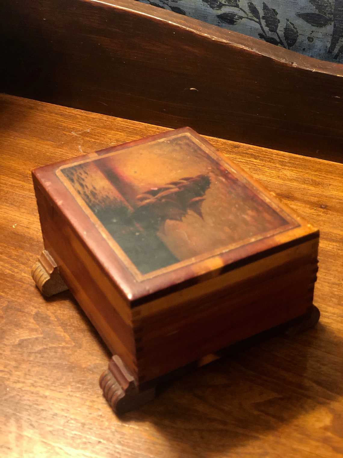 Sailing Ship Cedar Box Keepsake Box for Him Wooden Box Etsy