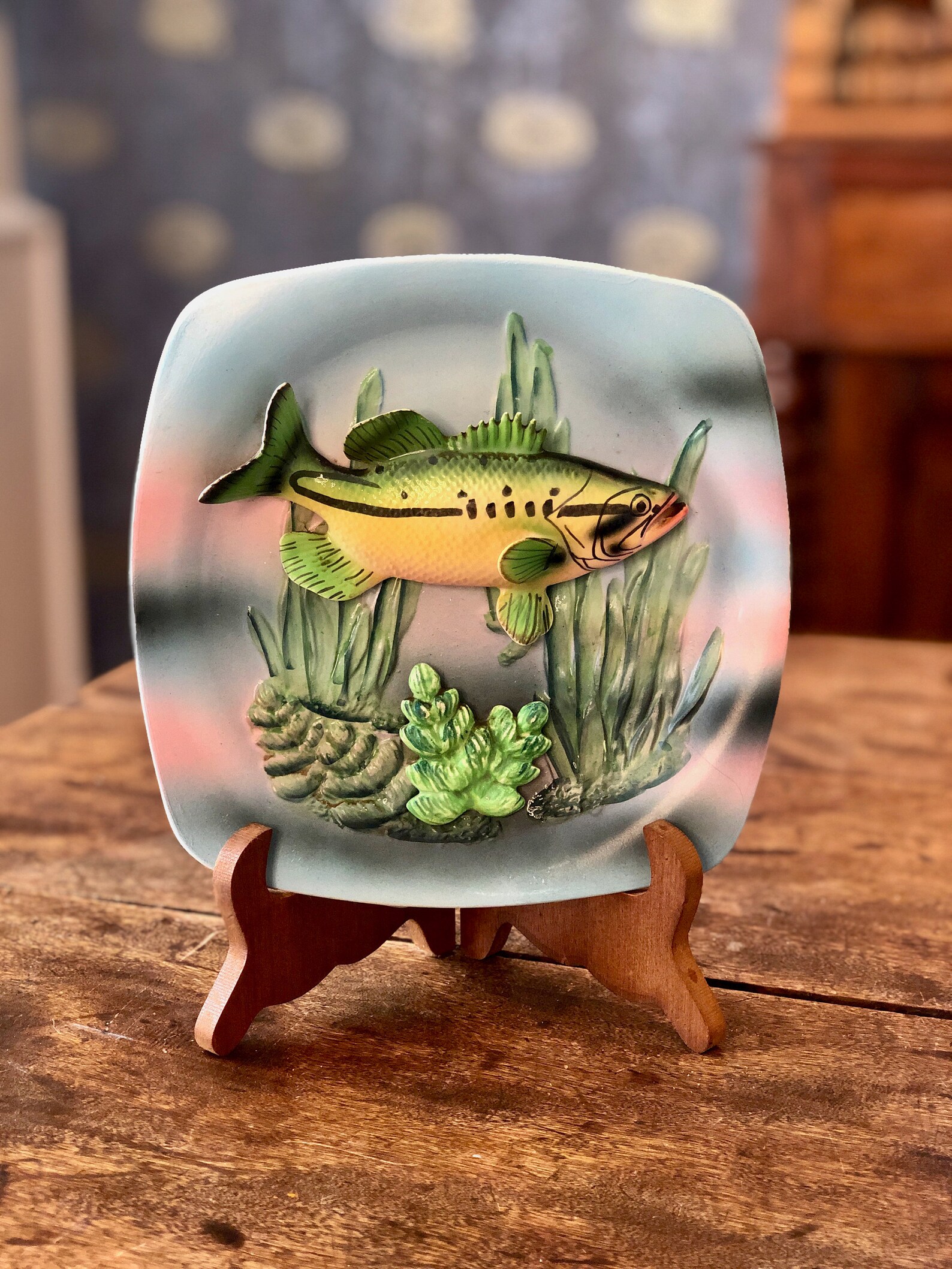 Fish Plate Wall Decor Largemouth Bass Three Dimensional Fish Etsy