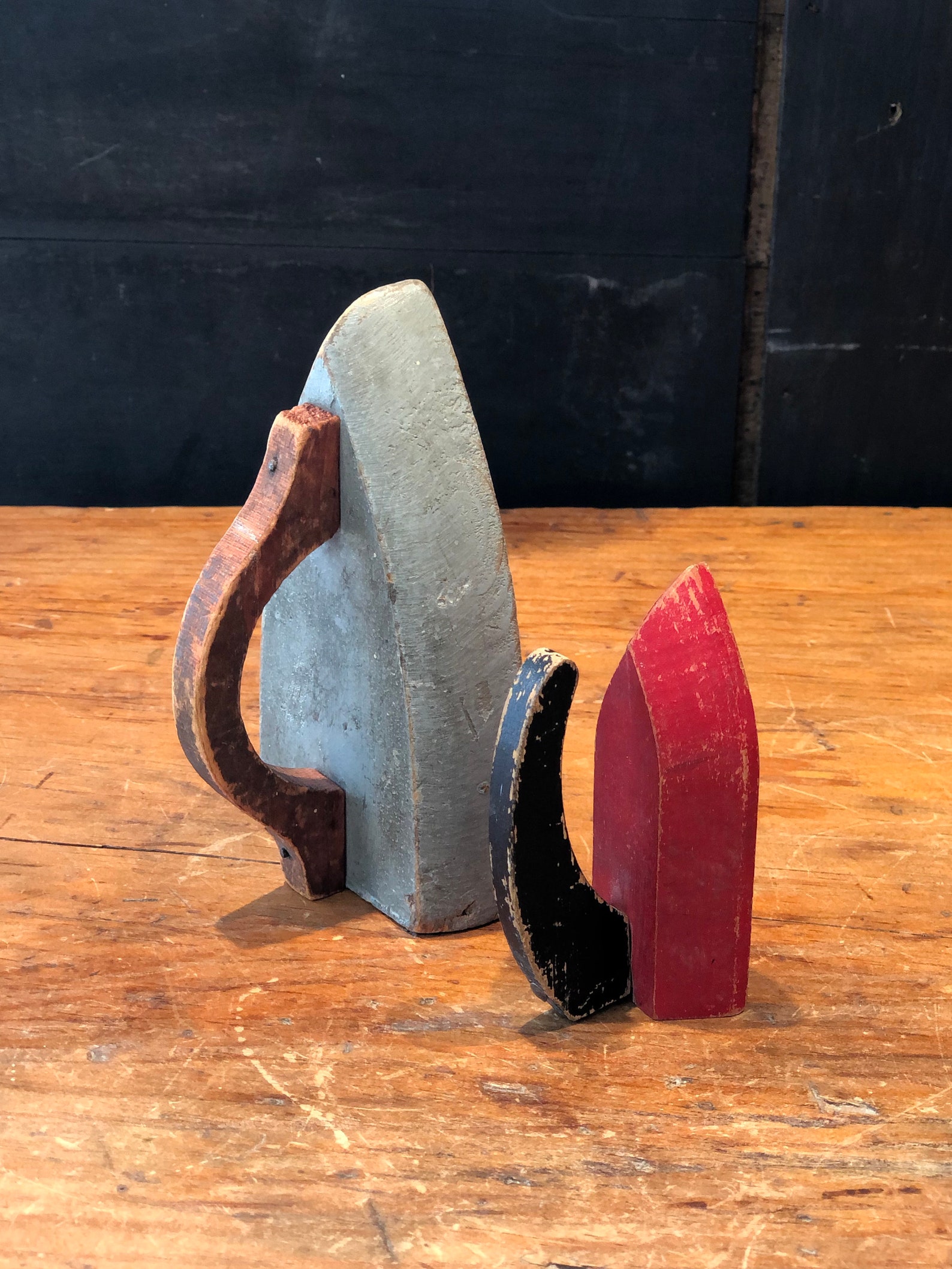 Pair Toy Wood Irons Folk Art Wood Irons Wooden Irons Etsy