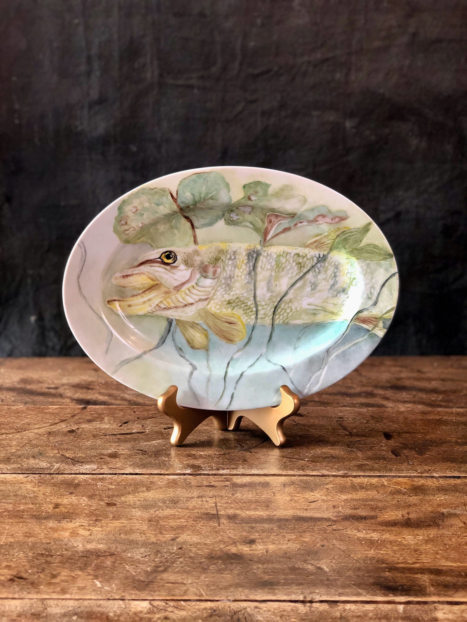 Fish Platter Fish Plate Wall Decor Hand Painted Fish Plate Etsy