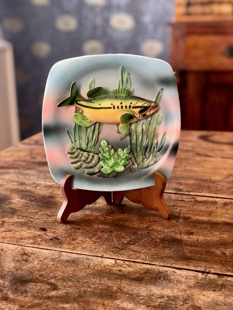 Fish Plate Wall Decor Largemouth Bass Three Dimensional Fish Etsy