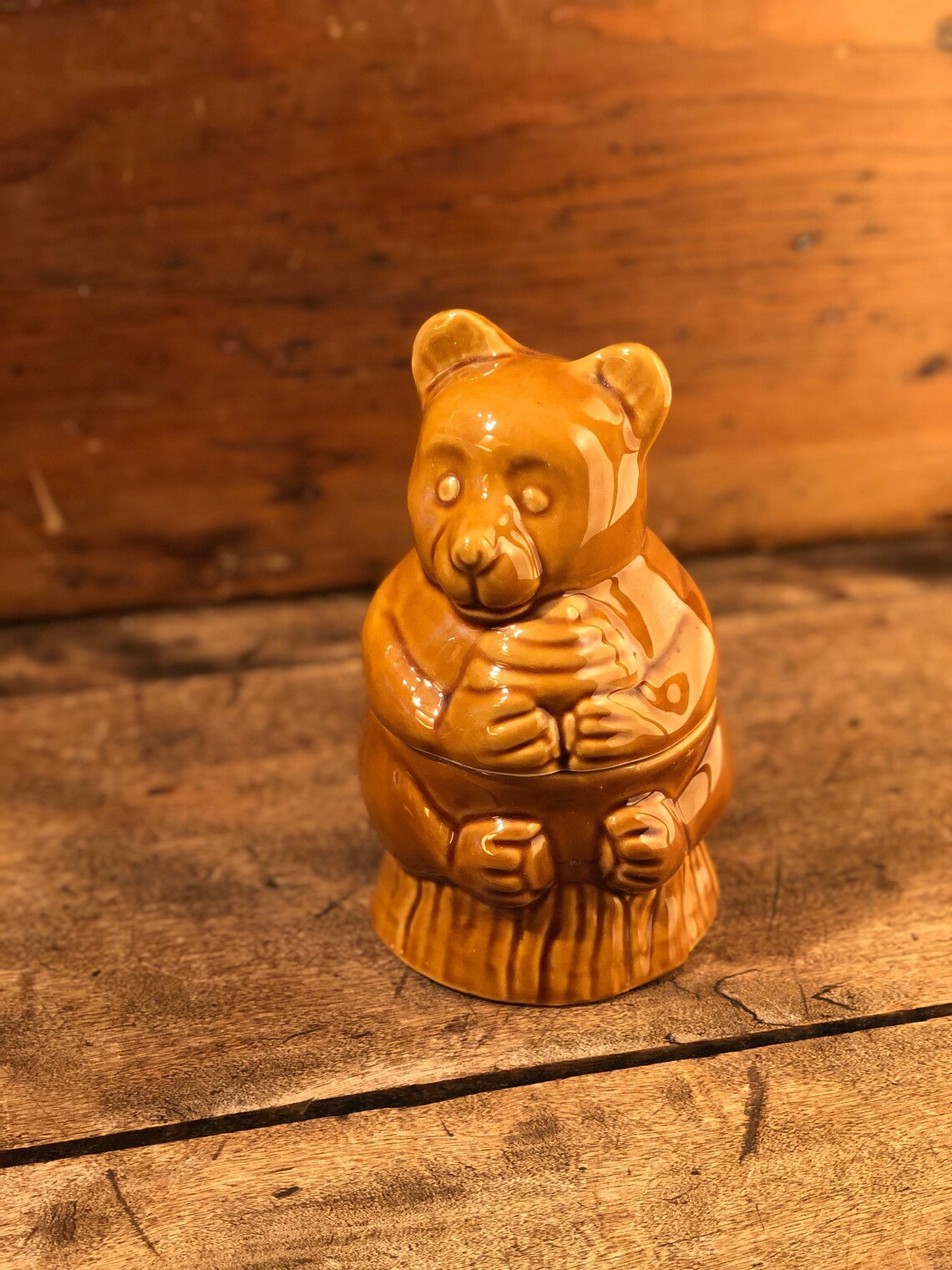 Vintage Bear Honey Jar Ceramic 7 x 4 Diameter Etsy