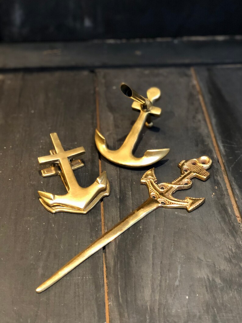 Brass Office Supplies Brass Anchor Anchor Letter Opener Etsy