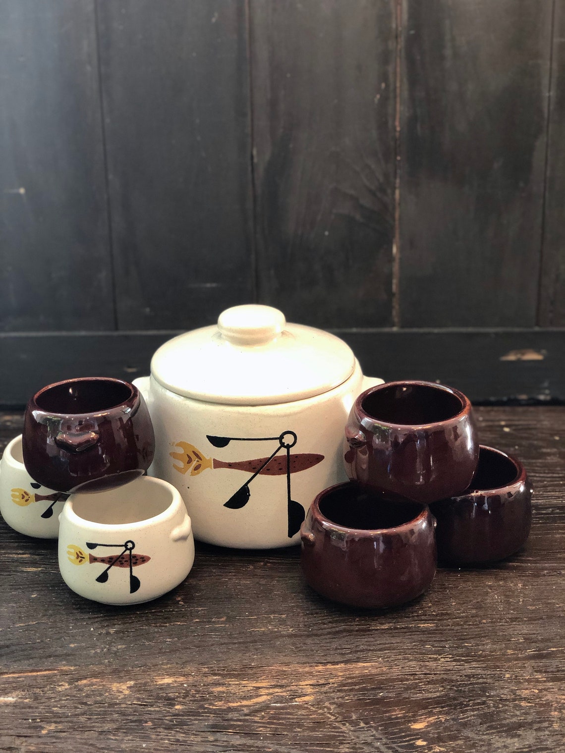 West Bend Stoneware Soup Set Soup Tureen Approx. 5 H x Etsy