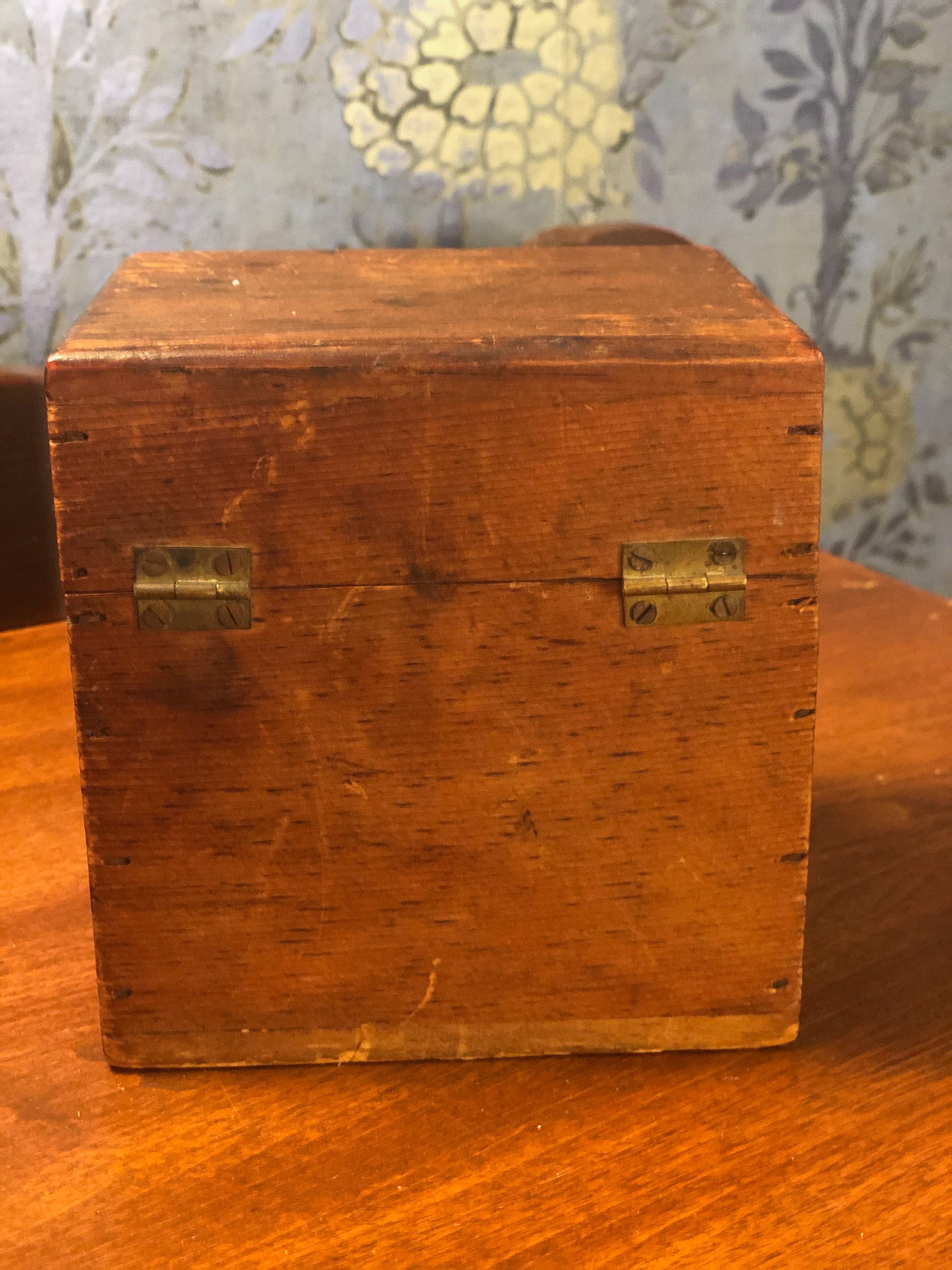 Antique Wood Box Hinged Lid Rustic Office Storage Tea Etsy