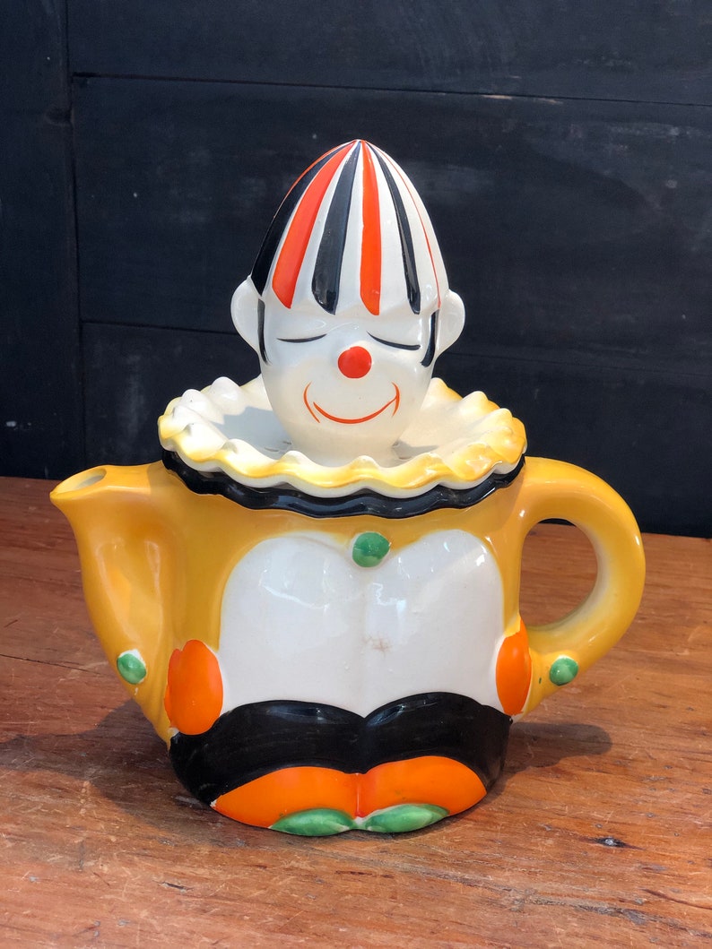 Clown Pitcher Clown Teapot Clown Reamer Lemonade Set Clown Etsy