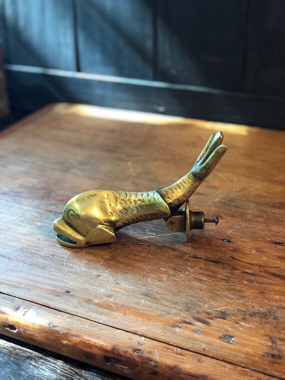 Brass Koi Fish Door Knocker Door Stopper Solid Brass Etsy