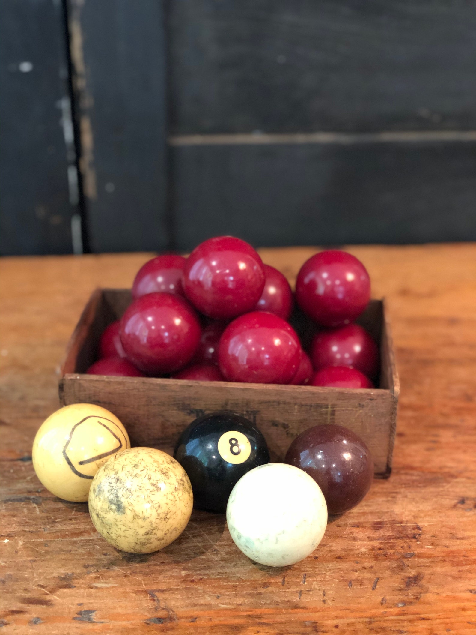 Vintage Snooker Balls Set of 14 Red/burgundy 4 Additional Etsy