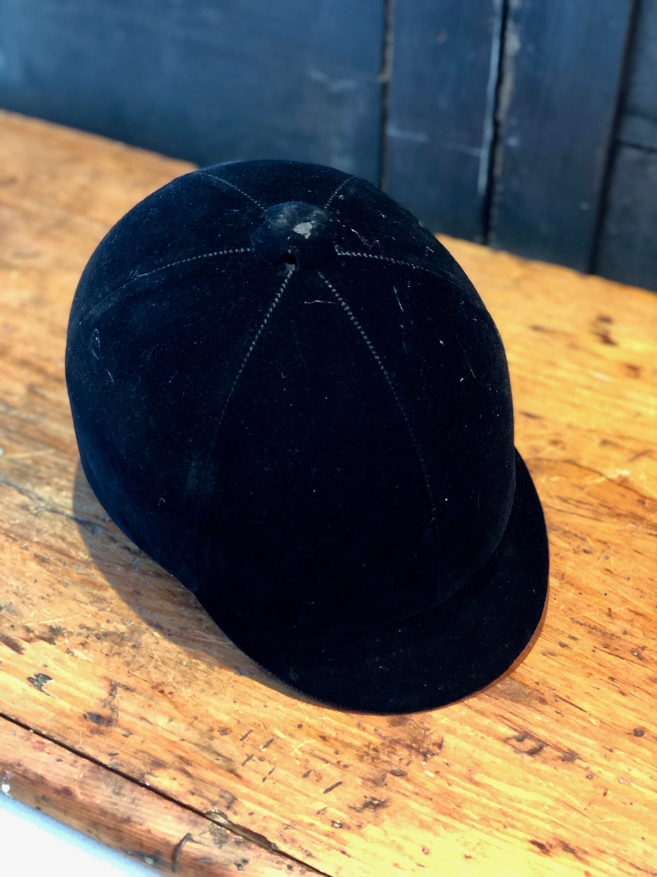 Black Velvet Riding Hat Equestrian Dressage Decor Etsy