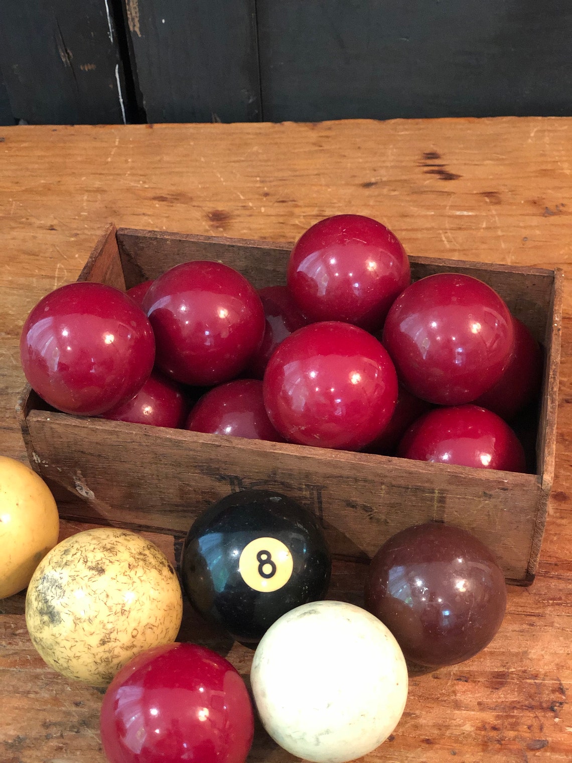 Vintage Snooker Balls Set of 14 Red/Burgundy 4 Additional Etsy