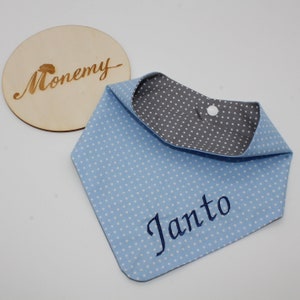 Scarf for children light blue gray personalized with name / children&#39;s scarf / baby scarf