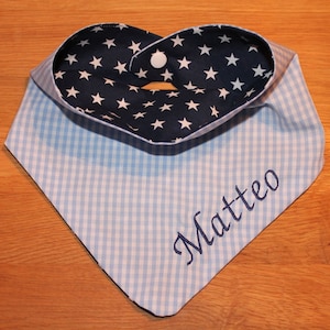 Scarf children&#39;s scarf baby scarf light blue dark blue stars with name