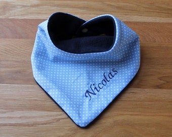 Scarf for children light blue dark blue fleece personalized with name / children's scarf / baby scarf