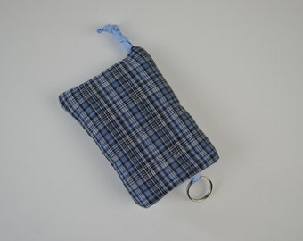 Porte-clés grand damier bleu