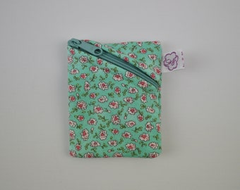 Mini sac fleurs roses sur vert