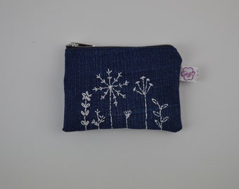 Mini sac en jean broderie florale