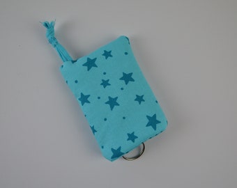 Key bag étoiles sur turquoise