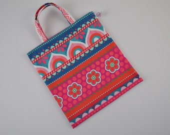 Children's bag with floral borders red