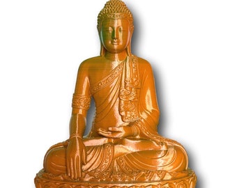 Mehrfarbige Thai Buddha Statue - Made in Australia Umweltfreundlich Orange & Grün Handarbeit spirituell buddhistisch Home Decor Yoga Kunst Achtsamkeit