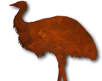 Rustikale Emu Wandkunst - Laser geschnittene Metallkunst Wandbehang Australiana Outdoor Garten Terrasse Deck Haus Wohnkultur Einzigartiger Vogel handgefertigt Australien