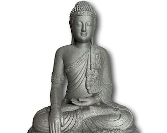 Silver Matte Thai Buddha Statue - Made In Australia Eco-friendly - Handmade Spiritual Buddhist Home Decor Yoga Art Mandir Zen Mindfulness