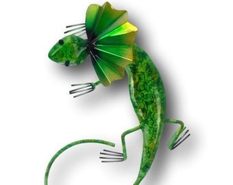 Frilled Neck Lizard Freestanding Metal Art Handmade Sculpture