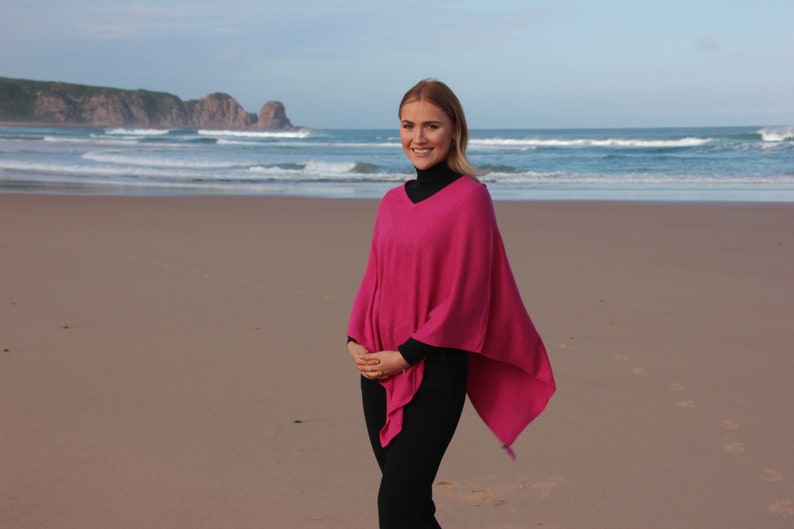 Hand Made In Nepal Pink Cashmere Poncho